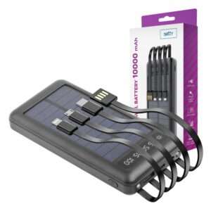Powerbank 10000mAh C/ Painel Solar 4em1