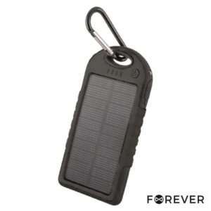 POWERBANK 5000MA PRETO C/ PAINEL SOLAR E 2 USB
