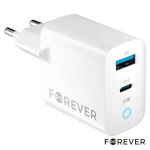 Alimentador Comutado 1xUSB-C/1xUSB-A PD/QC 45W GaN FOREVER