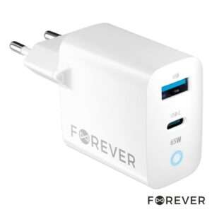 Alimentador Comutado 1xUSB-C/1xUSB-A PD/QC 65W GaN FOREVER
