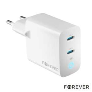 Alimentador Comutado 2xUSB-C PD/QC 65W GaN FOREVER
