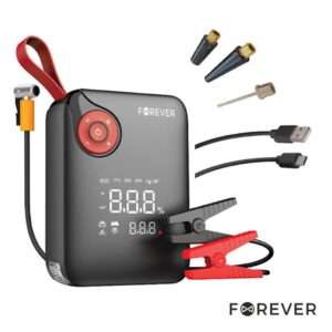 Arrancador de Baterias Auto 4em1 600A C/ Compressor e Lanterna FOREVER
