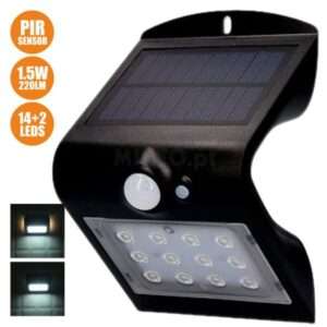 Aplique Exterior Solar C/ Sensor 1.5W 220lm Preto