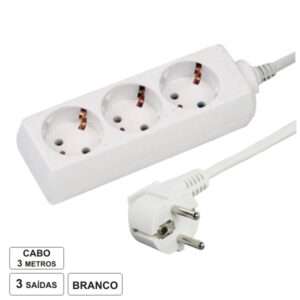 TOMADA EL?TRICA C/ 3 SA?DAS 3M BRANCO