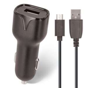 Adaptador Ficha Isqueiro 1 USB-A 5V 1A C/ Cabo MicroUSB
