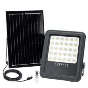 Foco LED C/ Painel Solar 50W 6500K 500lm IP65 Preto