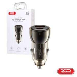 Adaptador Isqueiro 1x USB-A 1x USB-C PD/QC 60W Preto XO