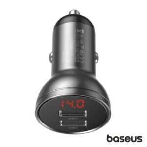 Adaptador Ficha Isqueiro 12/24V 2x USB 5V 4.8A BASEUS
