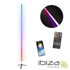 Tubo LED RGB 1m Bluetooth C/ Suporte Preto IBIZA