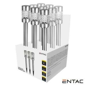 PACK 9 Candeeiros Solar LED Redondo Mosaico ENTAC