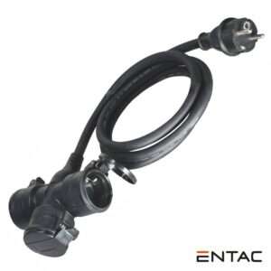 Cabo Extens?o Tomada El?trica C/ 3 Sa?das 0.5m Preto ENTAC