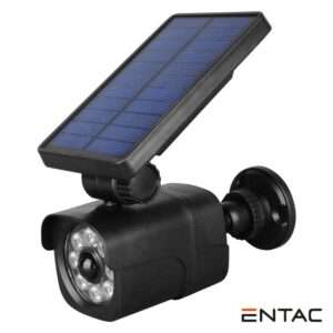 L?mpada Exterior Solar 4W C/ Sensor PIR E C?mara Falsa ENTAC