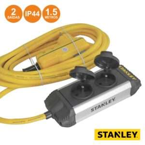 TOMADA EL?TRICA C/ 2 SA?DAS RCD 1.5M IP44 STANLEY