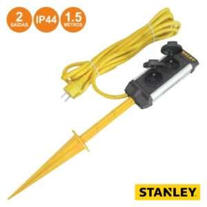 TOMADA EL?TRICA C/ 2 SA?DAS ESTACA RCD 1.5M IP44 STANLEY
