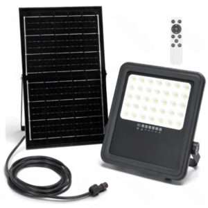 Foco LED C/ Painel Solar 300W 6500K 3000lm Preto