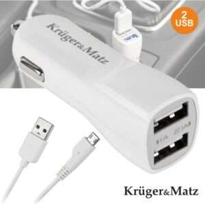 ADAPTADOR FICHA ISQUEIRO 12V/24V / 2 USB 5V 2.1A KRUGER MATZ