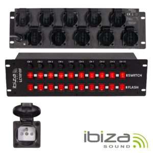 Base El?trica C/ 10 Sa?das Interruptores P/ Rack 19" IBIZA
