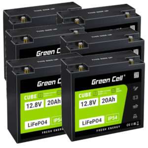 PACK 72V 20Ah 6x Bateria de Litio LiFePO4 12V 20Ah Moto (6-DZF-20) BMS IP54 GREEN CELL